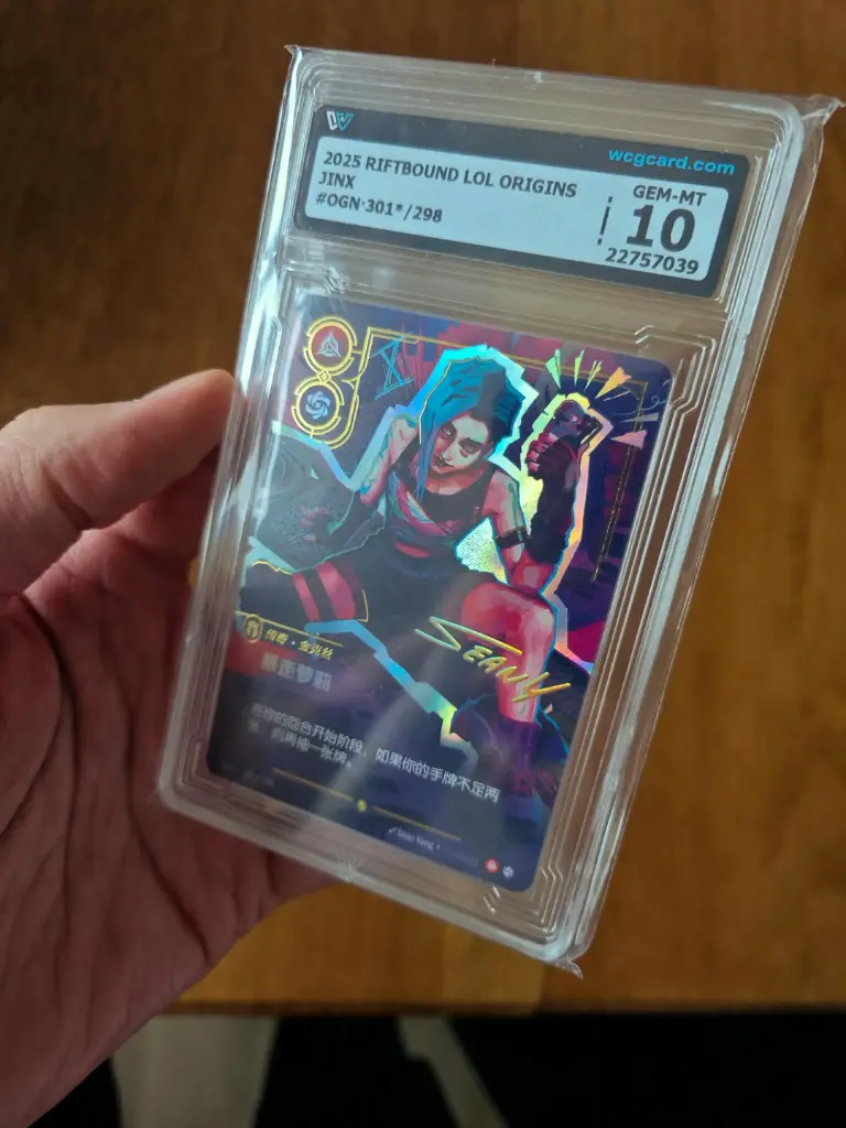Carte LOL Riftbound - OGN 301/298 Jinx signée